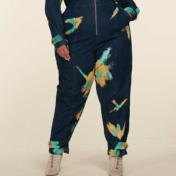 ❤️ NEW L’ATISTE BY AMY PLUS SIZE DENIM JUMPSUITS - Picture 5 of 13